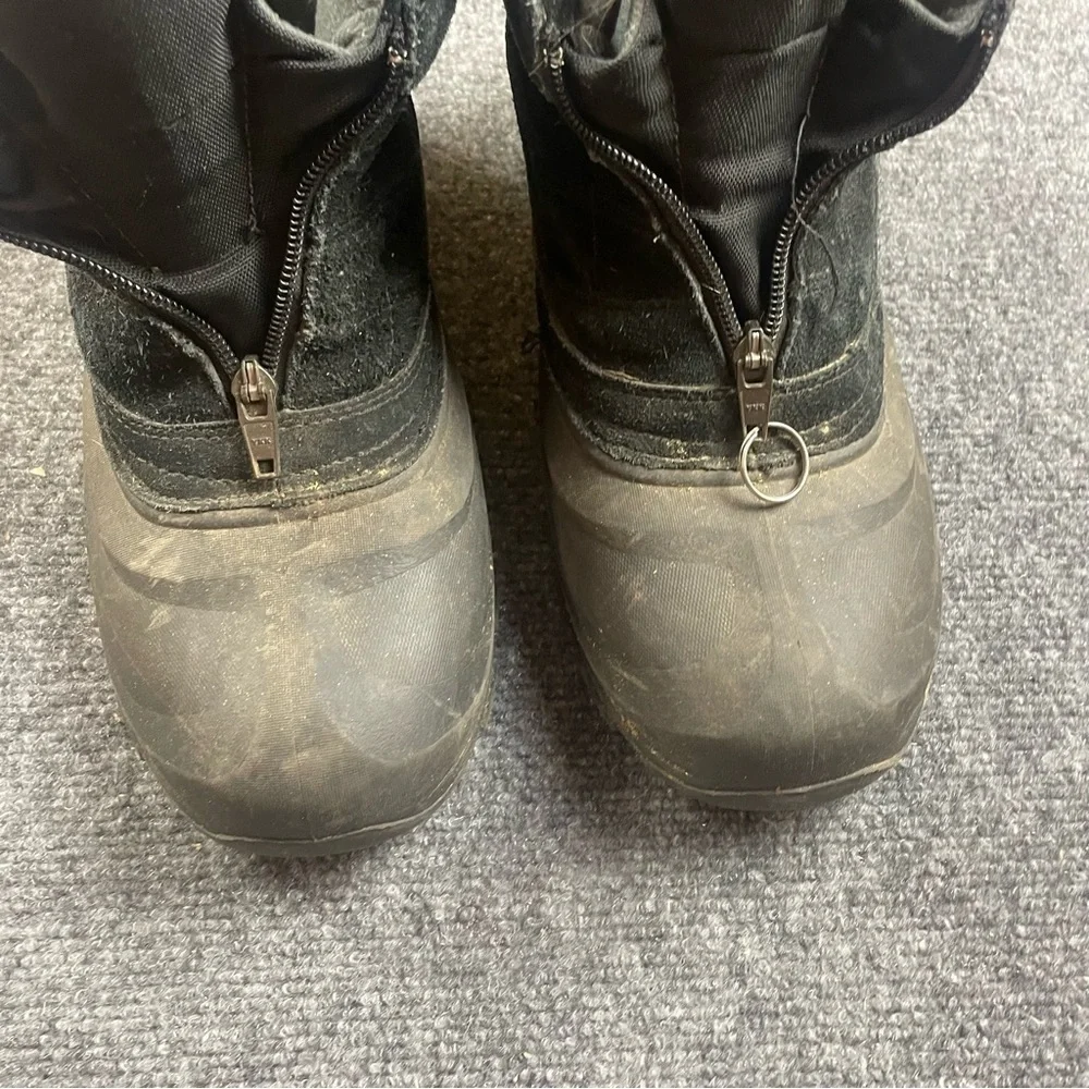 SOREL Men’s Cold Mountain Zip Black Suede Zip Up Winter Snow Boots size: 8